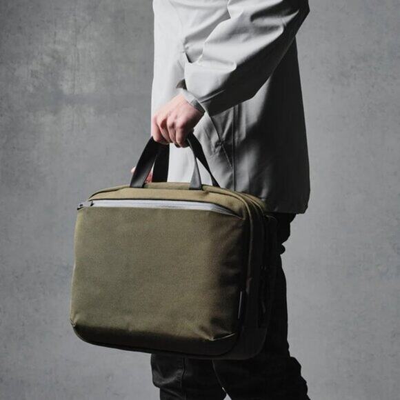 NWT Alpaka Elements Tech Brief Pro Travel Laptop Bag Army Green Axoflux - Picture 5 of 6